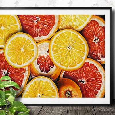 Originalt maleri af appelsiner - Heidi Berthelsen