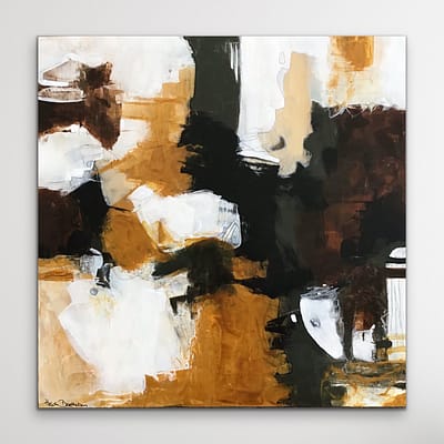Abstrakt maleri "Gylden tid" 40x40