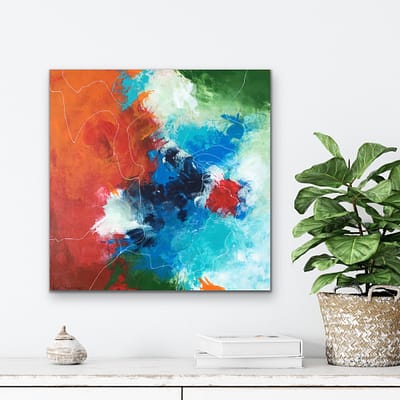 Abstrakt maleri "Color Explosion" 40x40