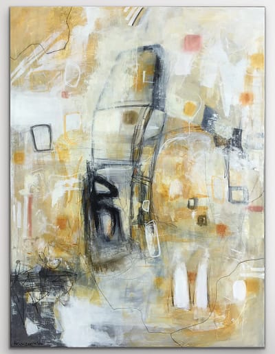 Abstrakt maleri "Skæve vinkler" 60x80