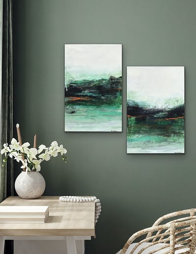 Abstrakt maleri "Green View" 40x60