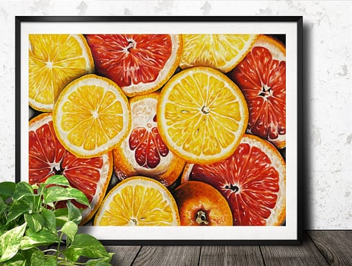 Originalt maleri af appelsiner - Heidi Berthelsen