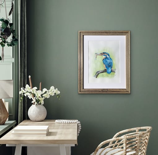 Akvarel maleri af en Isfugl