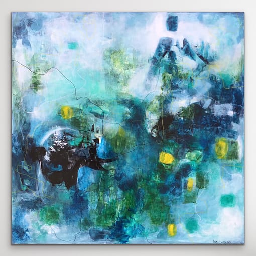 Abstrakt maleri "New beginning" 80x80